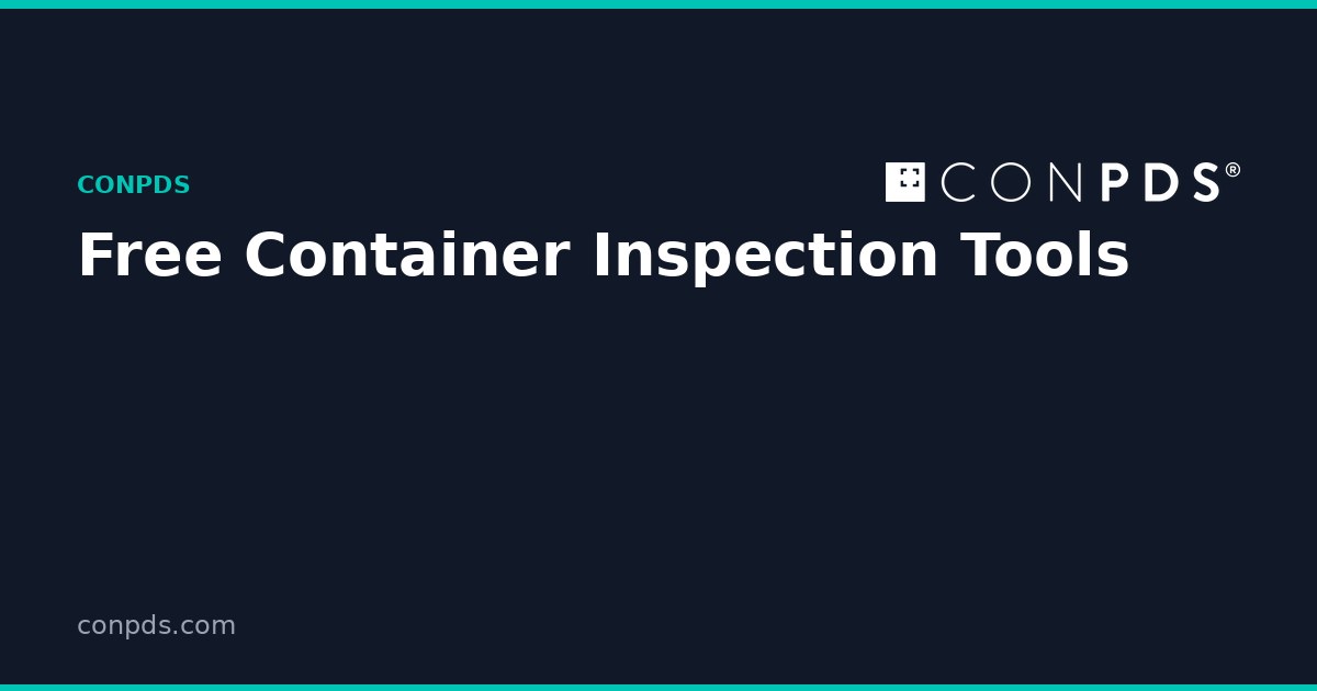 Free Container Inspection Tools — ISO 6346 & Photo Prep | ConPDS