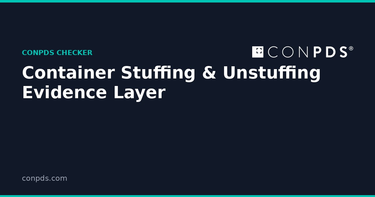 Container Stuffing & Unstuffing Photo Documentation | ConPDS