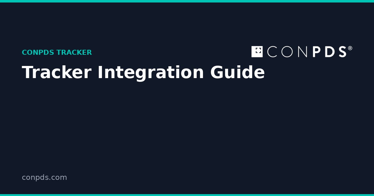 Tracker Integration Guide — Output Formats & Paths | ConPDS