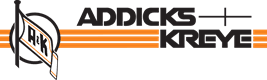 Addicks Kreye logo with orange stripes